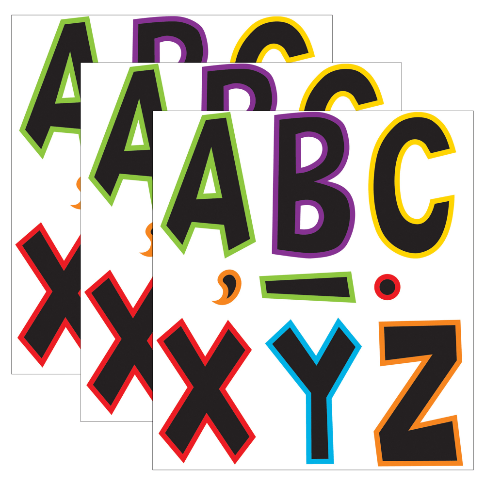 Teacher Created Resources Letters, 7in, Electric Bright Fun Font, 120 Pieces Per Pack, Set Of 3 Packs MPN:TCR77282-3