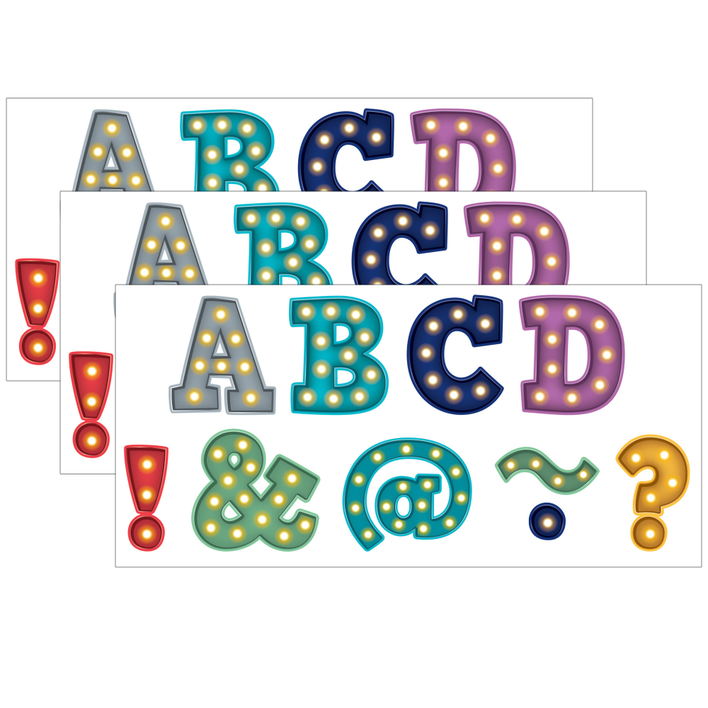 Teacher Created Resources Magnetic Letters, 2in, Marquee Bold Block, 70 Pieces Per Pack, Set Of 3 Packs MPN:TCR77300-3