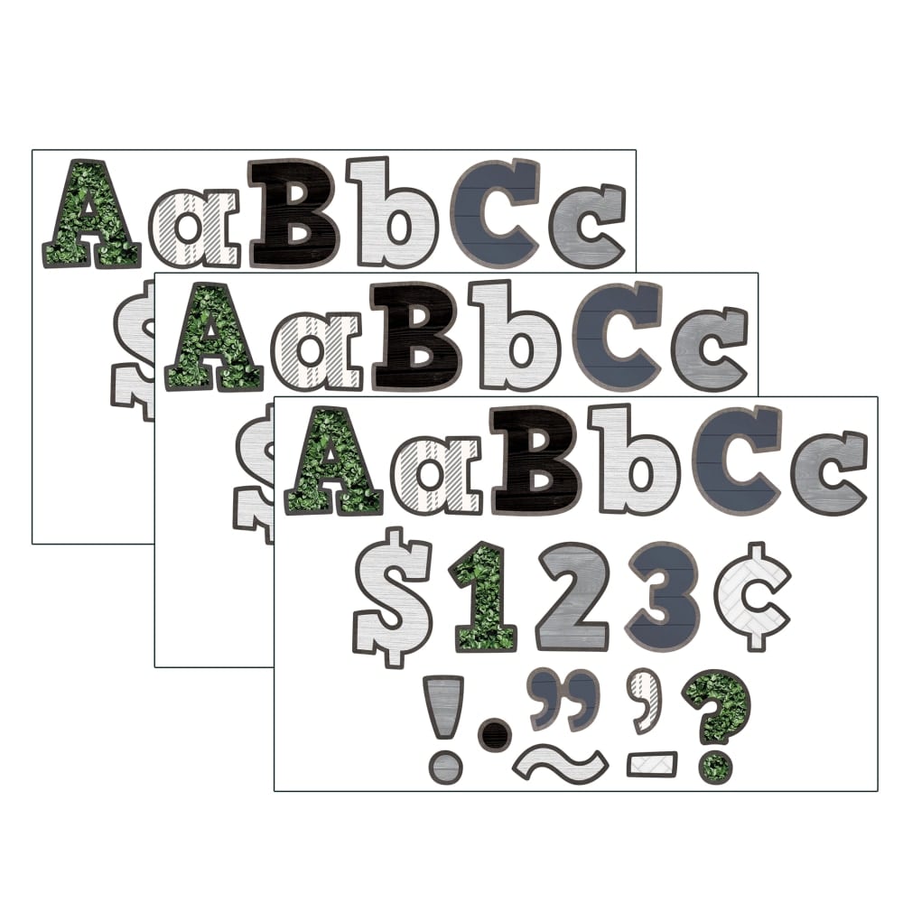 Teacher Created Resources 4in Letters, Modern Farmhouse, 230 Pieces Per Pack, Set Of 3 Packs MPN:TCR8525-3