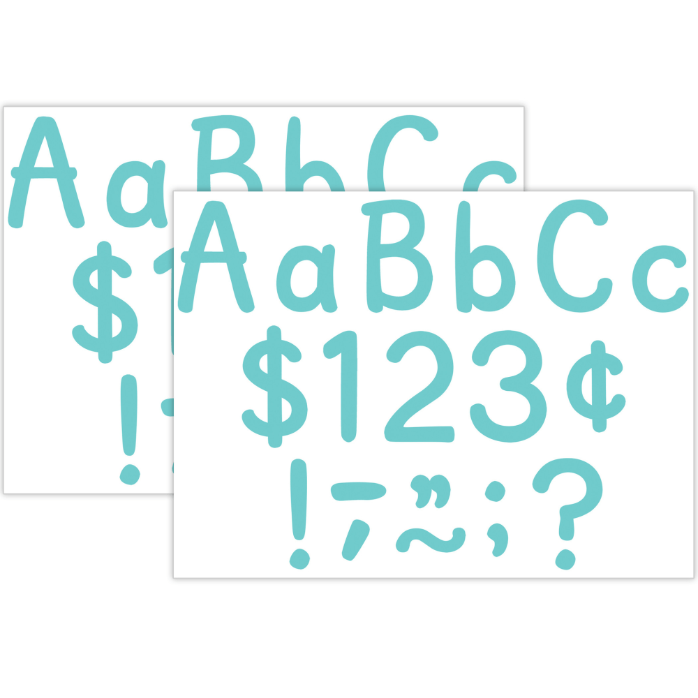 Teacher Created Resources Letters Combo Pack, 4in, Modern Classic Light Turquoise, 257 Per Pack, Set Of 2 Packs MPN:TCR9151-2