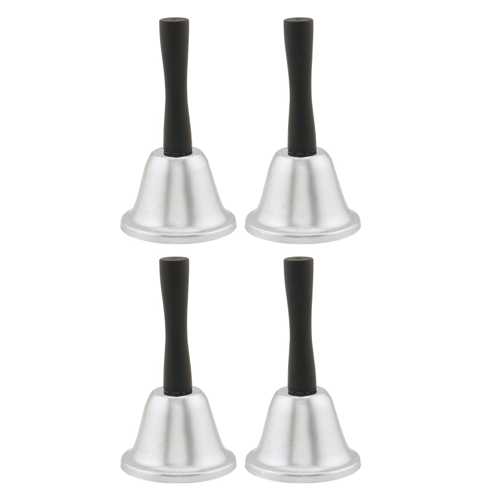 Hygloss Steel Hand Bells, Silver/Black, Pack Of 4 Bells MPN:HYG61501-4