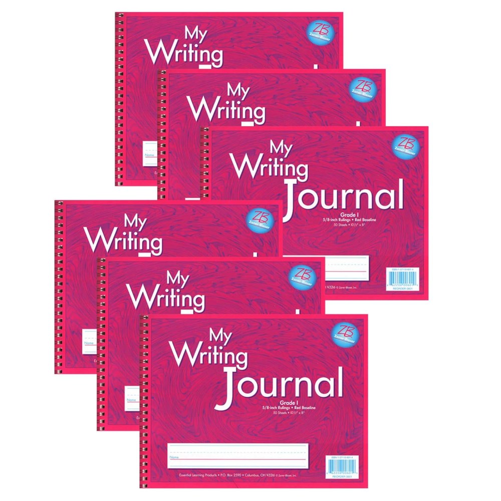 Pacon Zaner-Bloser My Writing Journals, 8in x 10-1/2in, Pink, Grade 1, Pack Of 6 Journals MPN:ELP0601-6