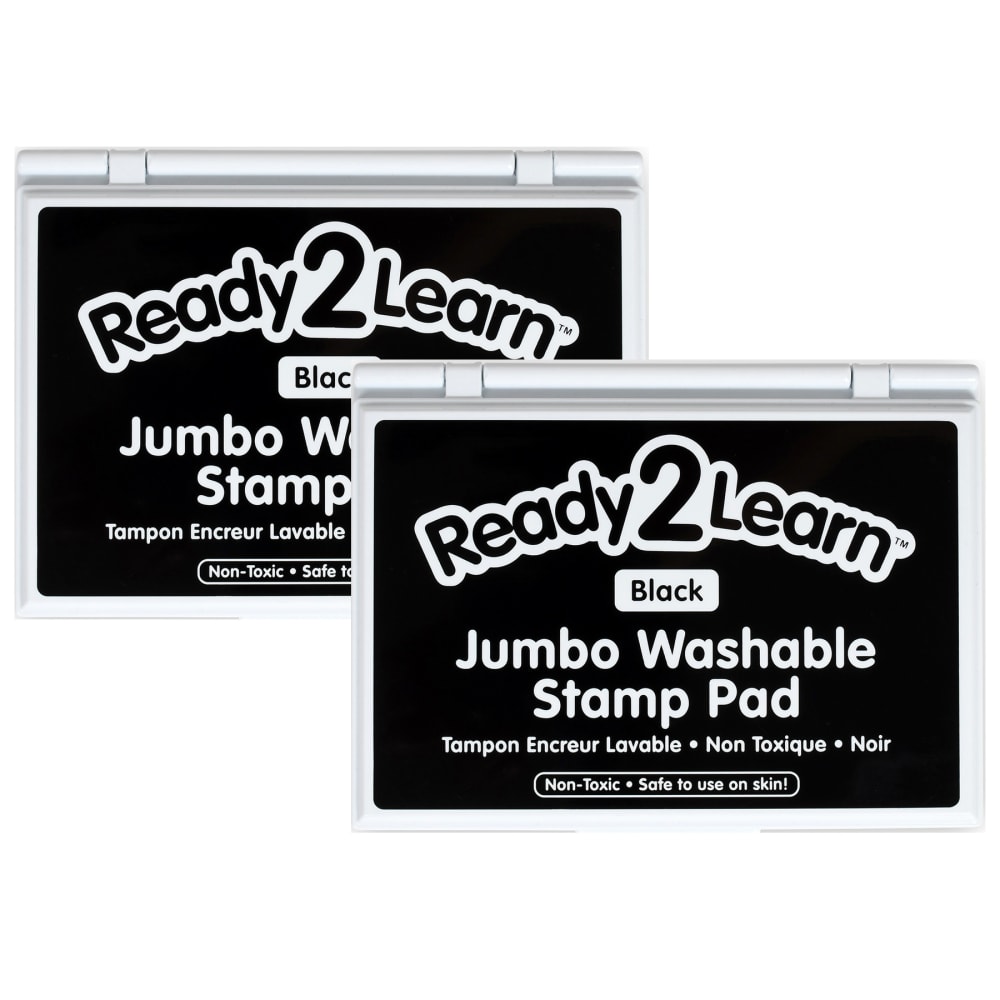 Ready 2 Learn Jumbo Washable Stamp Pads, 4-15/16in x 6-3/4in, Black, Pack Of 2 Pads MPN:CE-10030-2