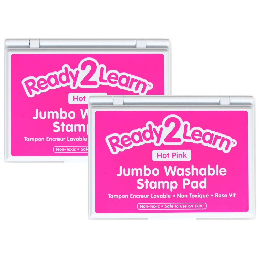 Ready 2 Learn Jumbo Washable Stamp Pads, 4-15/16in x 6-3/4in, Hot Pink, Pack Of 2 Pads MPN:CE-10034-2