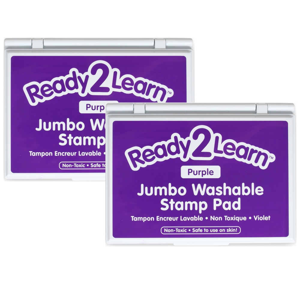 Ready 2 Learn Jumbo Washable Stamp Pads, 4-15/16in x 6-3/4in, Purple, Pack Of 2 Pads MPN:CE-10036-2