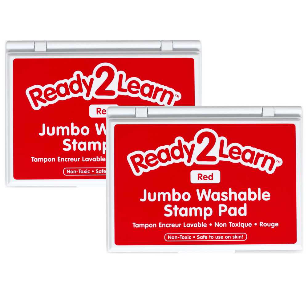 Ready 2 Learn Jumbo Washable Stamp Pads, 4-15/16in x 6-3/4in, Red, Pack Of 2 Pads MPN:CE-10037-2