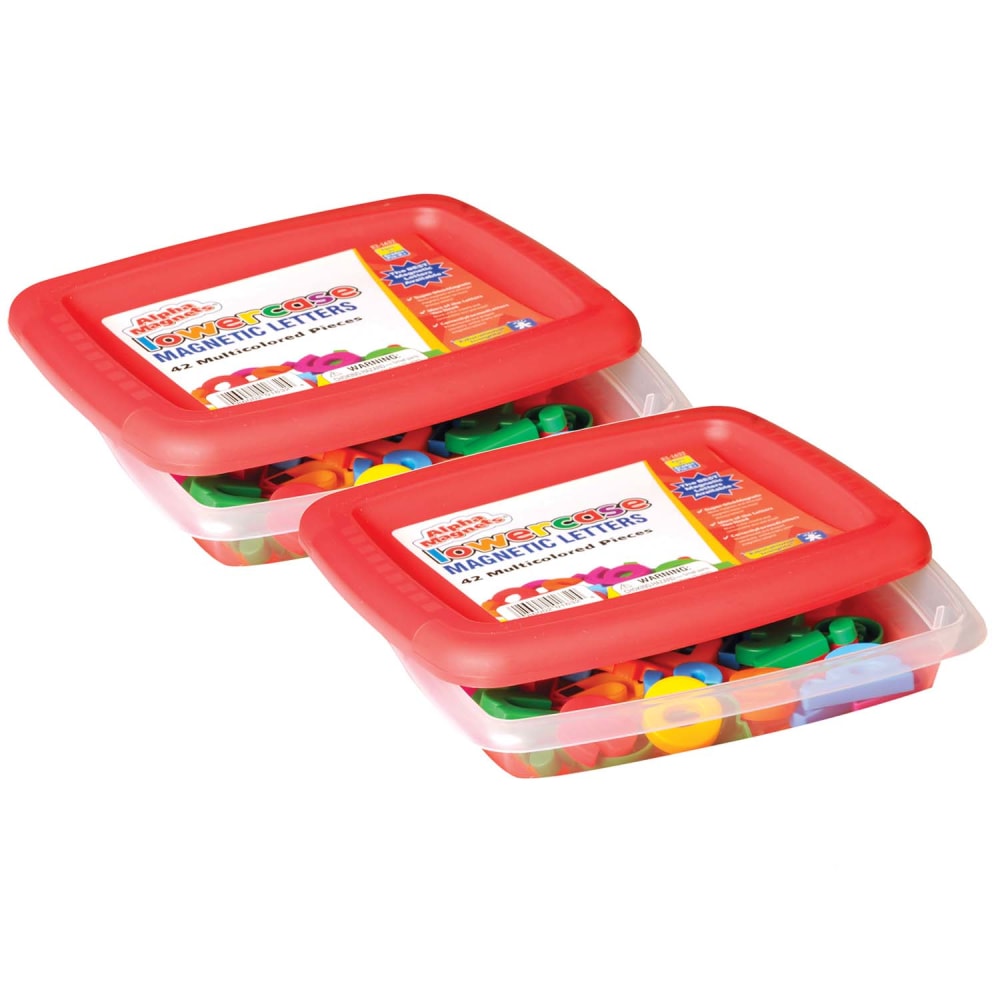 Educational Insights AlphaMagnets, Lowercase, Multicolor, 42 Magnets Per Pack, Set Of 2 Packs MPN:EI-1632-2
