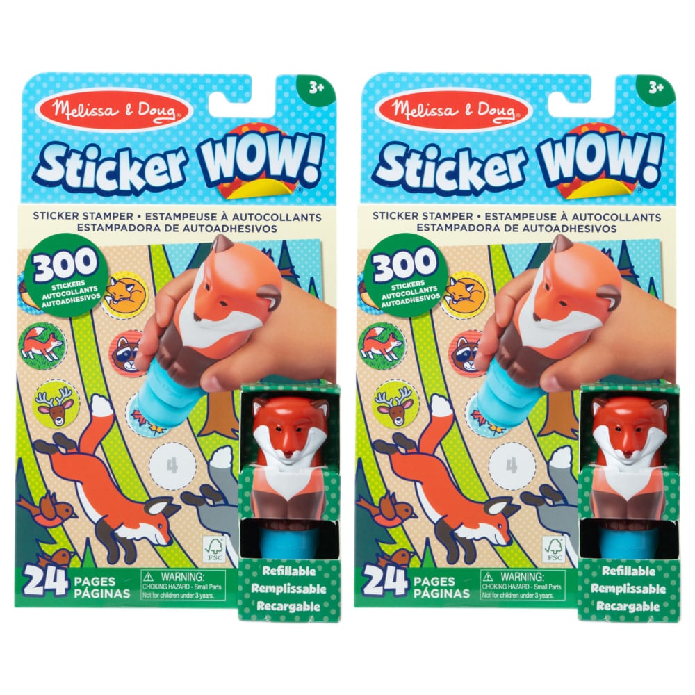 Melissa & Doug Sticker WOW! Activity Pad & Sticker Stamper, Fox, 300 Stickers Per Set, 2 Sets MPN:LCI50841-2