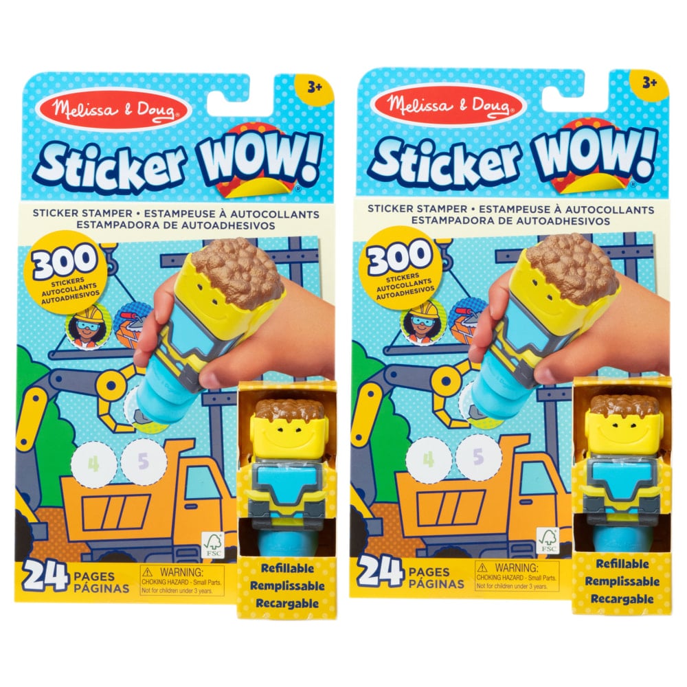 Melissa & Doug Sticker WOW! Activity Pad & Sticker Stamper, Bulldozer, 300 Stickers Per Set, 2 Sets MPN:LCI50845-2