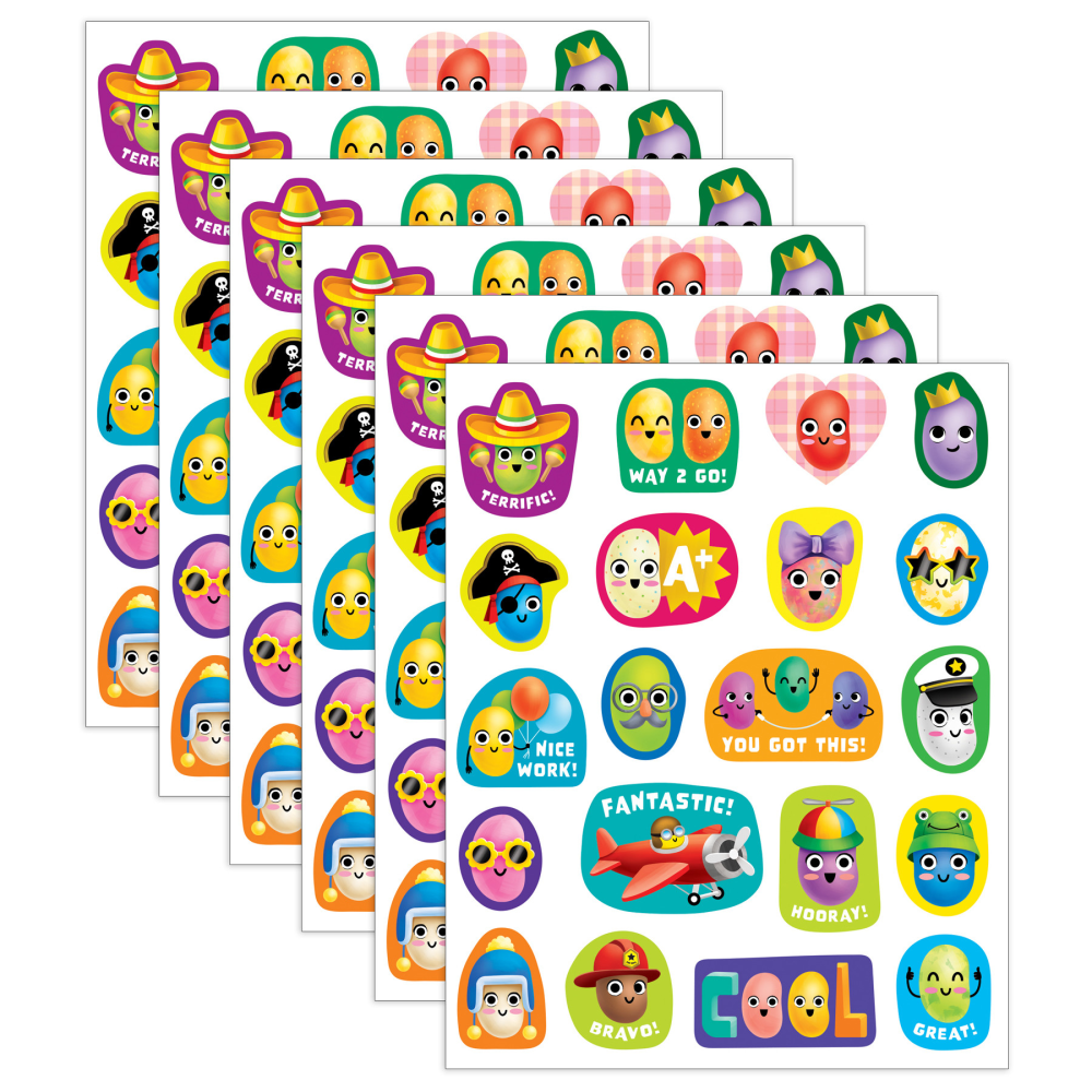 Teacher Created Resources Smelly Stickers, Jelly Bean, 120 Per Pack, Set Of 6 Packs MPN:TCR9441-6