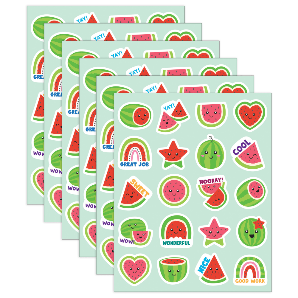 Teacher Created Resources Smelly Stickers, Watermelon, 120 Per Pack, Set Of 6 Packs MPN:TCR9444-6
