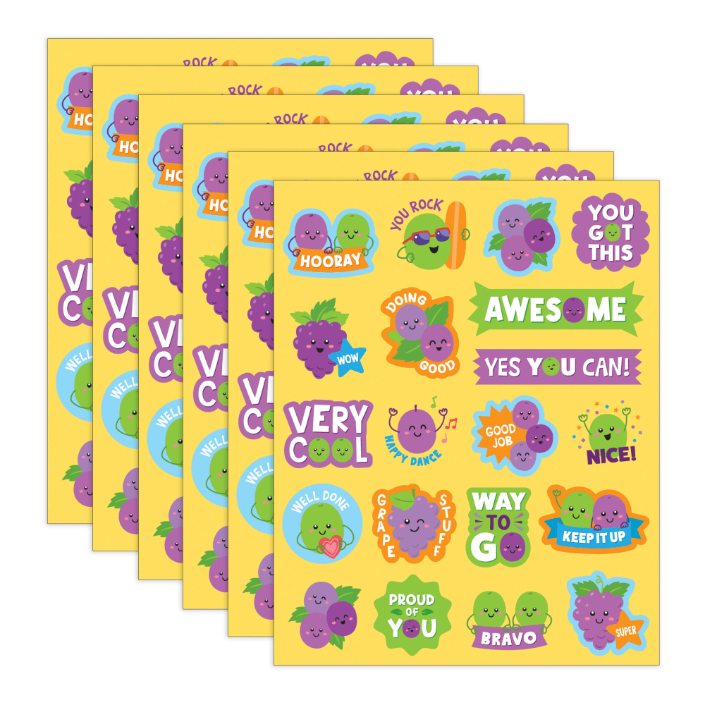 Teacher Created Resources Smelly Stickers, Grape, 120 Per Pack, Set Of 6 Packs MPN:TCR9448-6