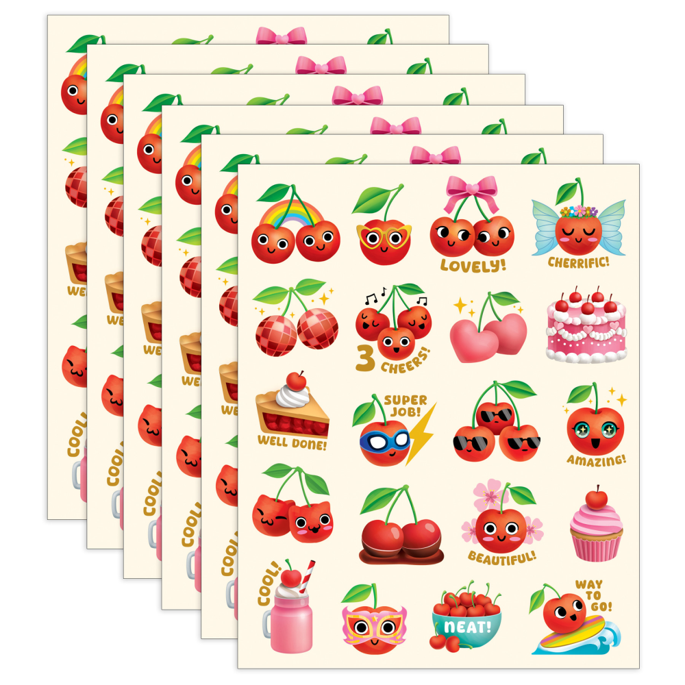 Teacher Created Resources Smelly Stickers, Cherry, 120 Per Pack, Set Of 6 Packs MPN:TCR9450-6