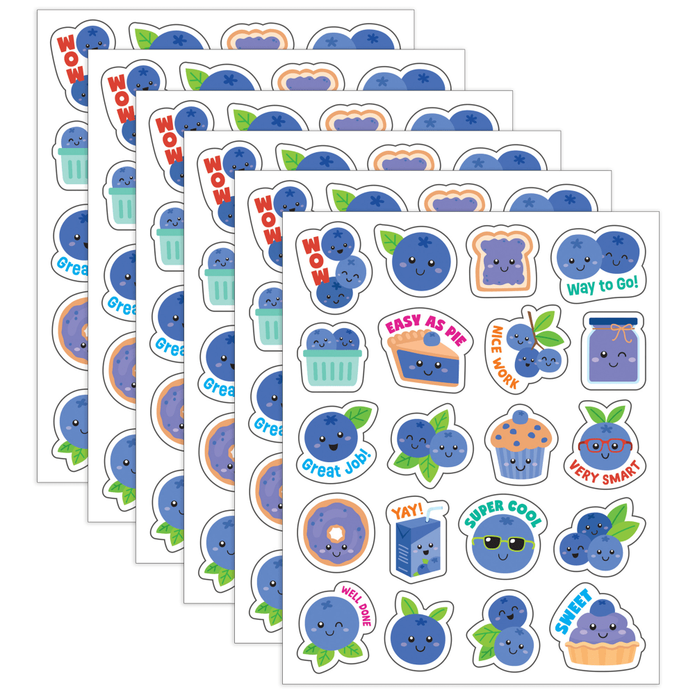 Teacher Created Resources Smelly Stickers, Blueberry, 120 Per Pack, Set Of 6 Packs MPN:TCR9452-6