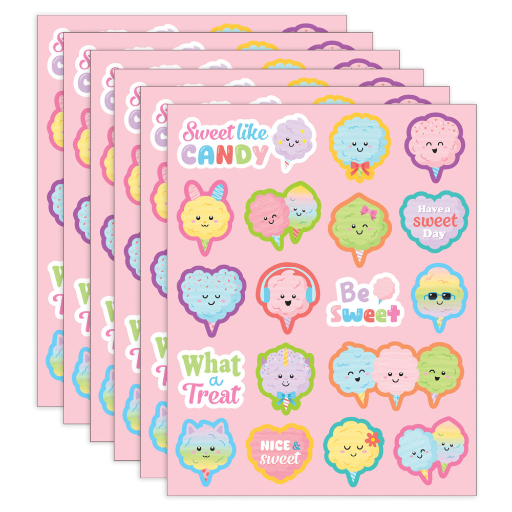 Teacher Created Resources Smelly Stickers, Cotton Candy, 108 Per Pack, Set Of 6 Packs MPN:TCR9455-6