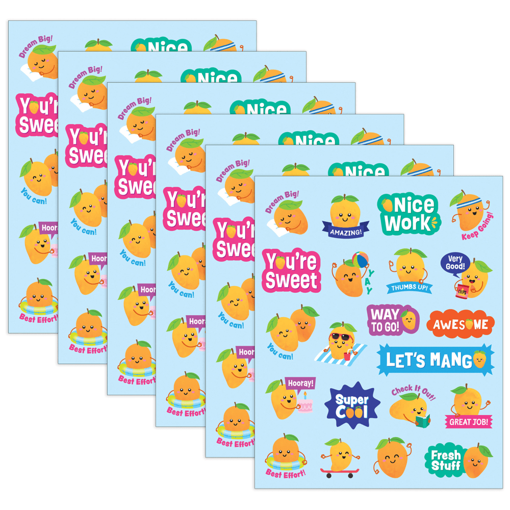 Teacher Created Resources Smelly Stickers, Mango, 126 Per Pack, Set Of 6 Packs MPN:TCR9458-6