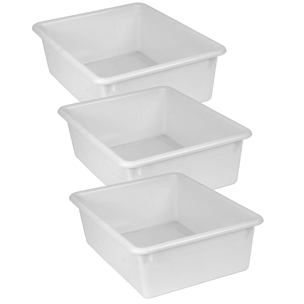 Romanoff Products Double Stowaway Trays, 5-1/2inH x 13-1/2inW x 16inD, White, Pack Of 3 Trays MPN:ROM13101-3
