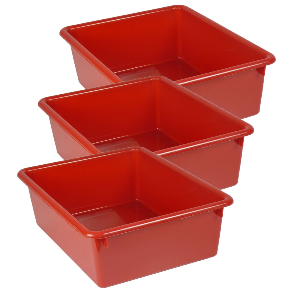 Romanoff Products Double Stowaway Trays, 5-1/2inH x 13-1/2inW x 16inD, Red, Pack Of 3 Trays MPN:ROM13102-3