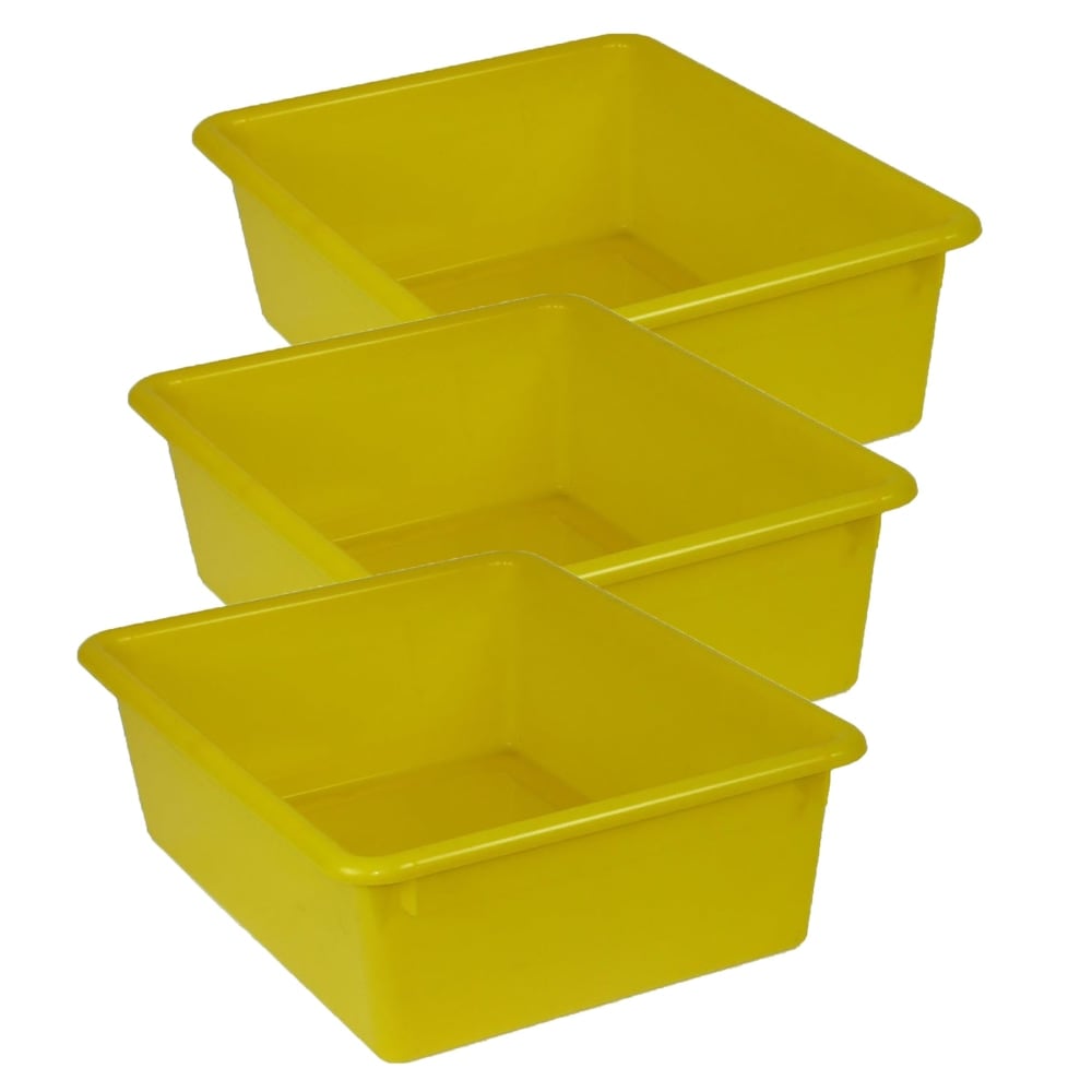 Romanoff Products Double Stowaway Trays, 5-1/2inH x 13-1/2inW x 16inD, Yellow, Pack Of 3 Trays MPN:ROM13103-3