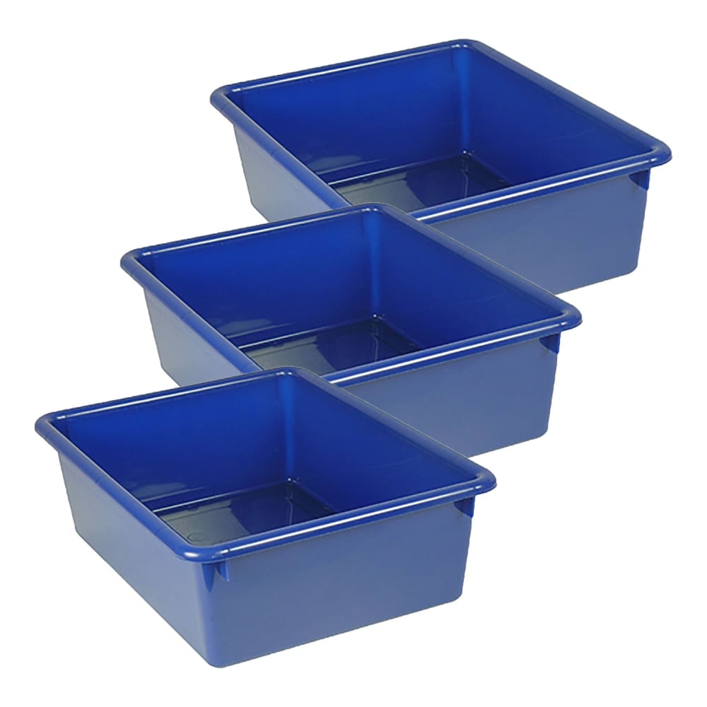 Romanoff Products Double Stowaway Trays, 5-1/2inH x 13-1/2inW x 16inD, Blue, Pack Of 3 Trays MPN:ROM13104-3