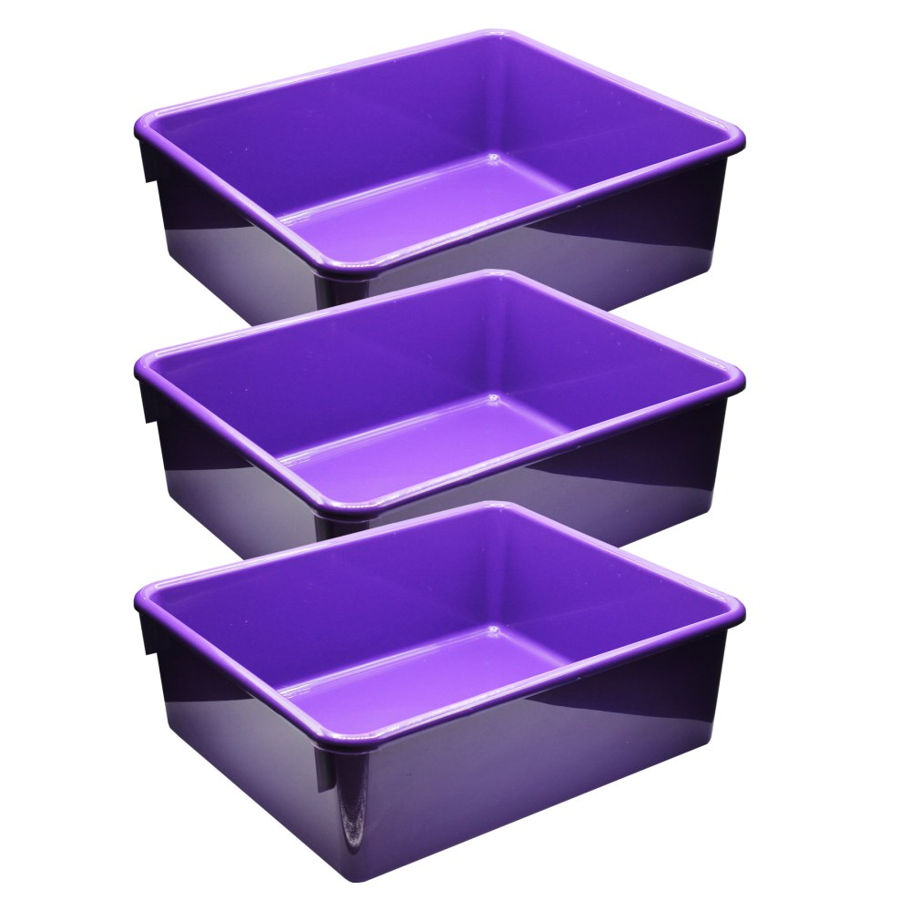 Romanoff Products Double Stowaway Trays, 5-1/2inH x 13-1/2inW x 16inD, Purple, Pack Of 3 Trays MPN:ROM13106-3