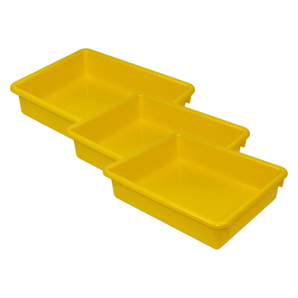 Romanoff Products Stowaway Letter Trays, 3inH x 10-1/2inW x 13inD, Yellow, Pack Of 3 Trays MPN:ROM15103-3