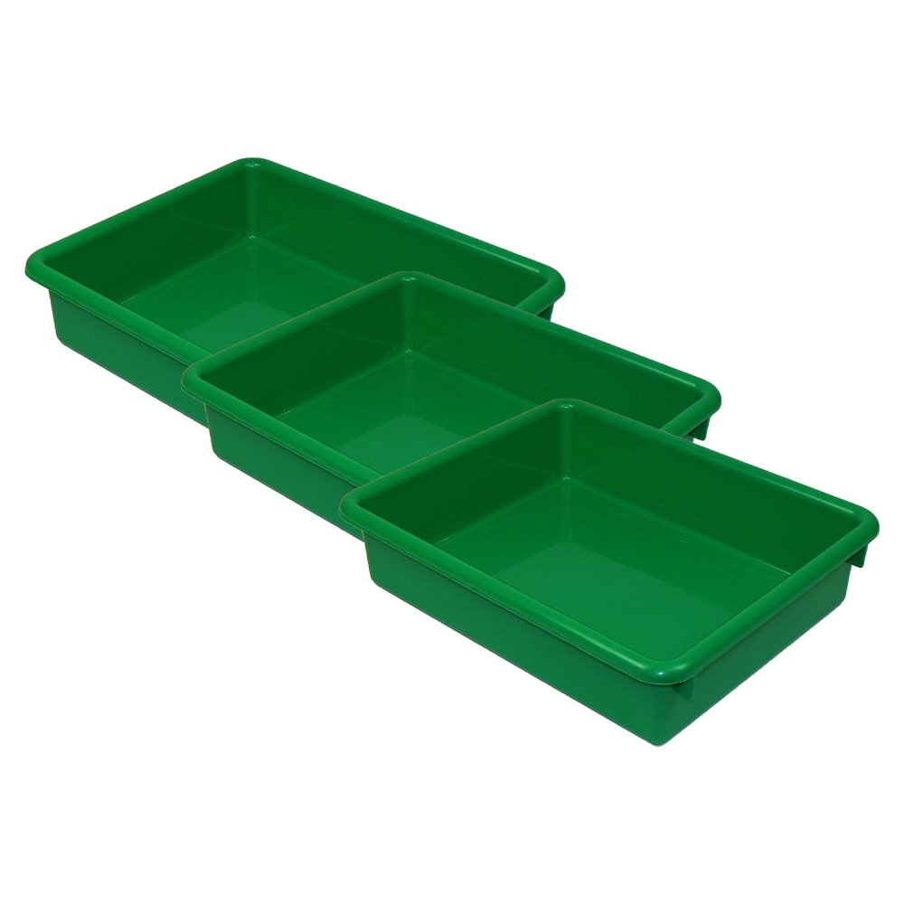 Romanoff Products Stowaway Letter Trays, 3inH x 10-1/2inW x 13inD, Green, Pack Of 3 Trays MPN:ROM15105-3