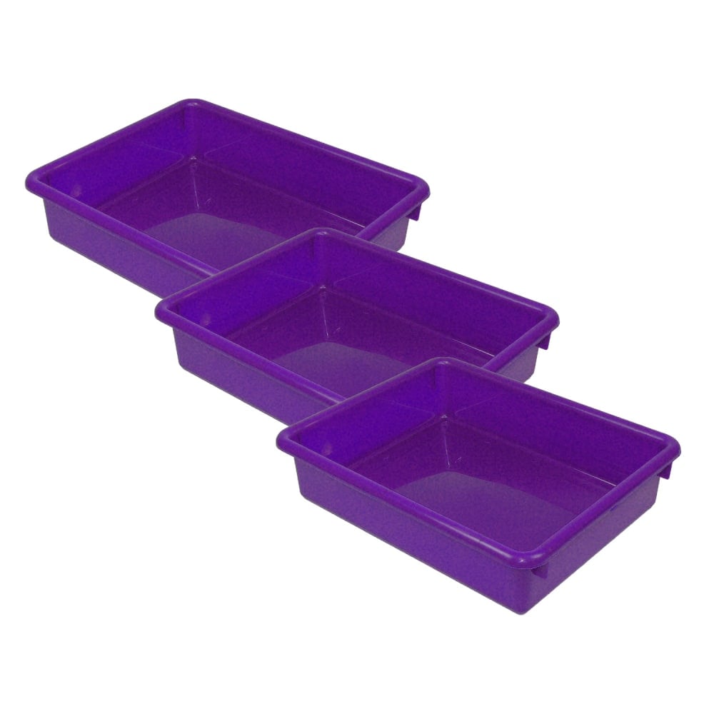 Romanoff Products Stowaway Letter Trays, 3inH x 10-1/2inW x 13inD, Purple, Pack Of 3 Trays MPN:ROM15106-3