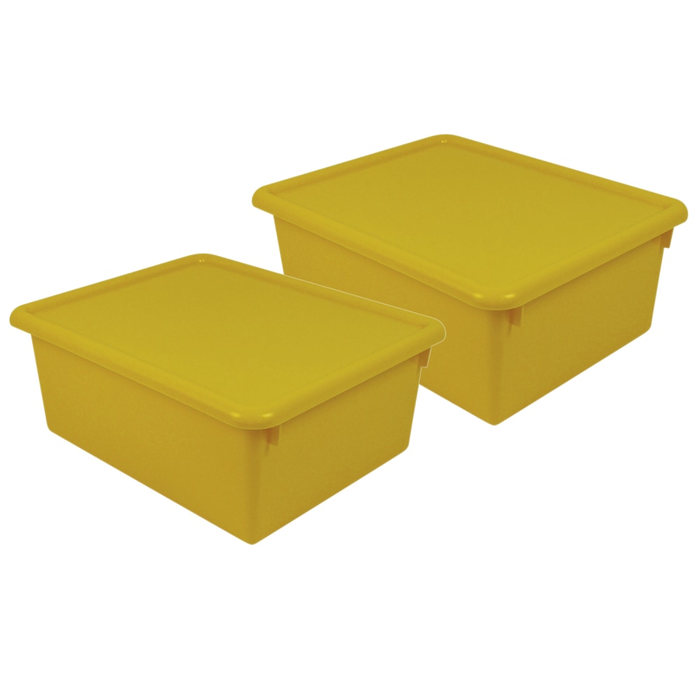 Romanoff Stowaway Letter Boxes With Lids, 5-1/4inH x 10-1/2inW x 13-1/4inD, Yellow, Pack Of 2 Boxes MPN:ROM16003-2