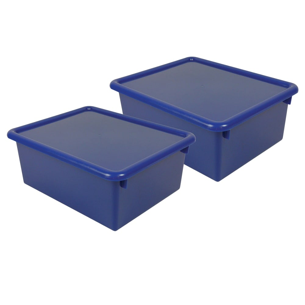 Romanoff Stowaway Letter Boxes With Lids, 5-1/4inH x 10-1/2inW x 13-1/4inD, Blue, Pack Of 2 Boxes MPN:ROM16004-2