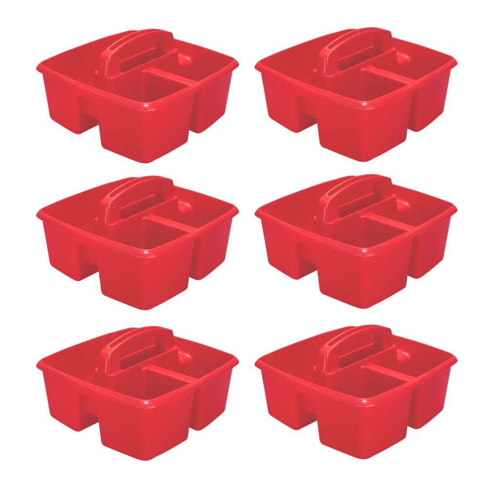 Storex Small Caddies, 5-1/4inH x 9-1/4inW x 9-1/4inD, Red, Pack Of 6 Caddies MPN:STX00949U06C-6