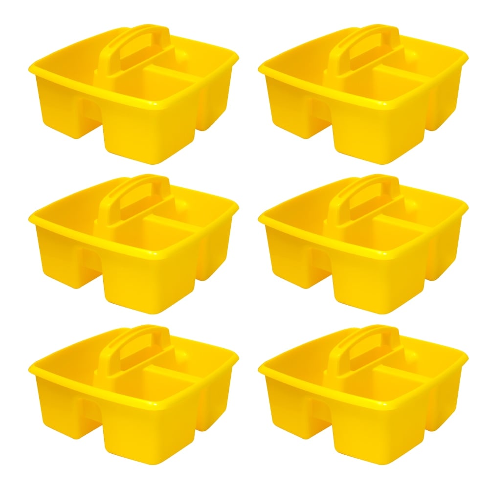 Storex Small Caddies, 5-1/4inH x 9-1/4inW x 9-1/4inD, Yellow, Pack Of 6 Caddies MPN:STX00950U06C-6