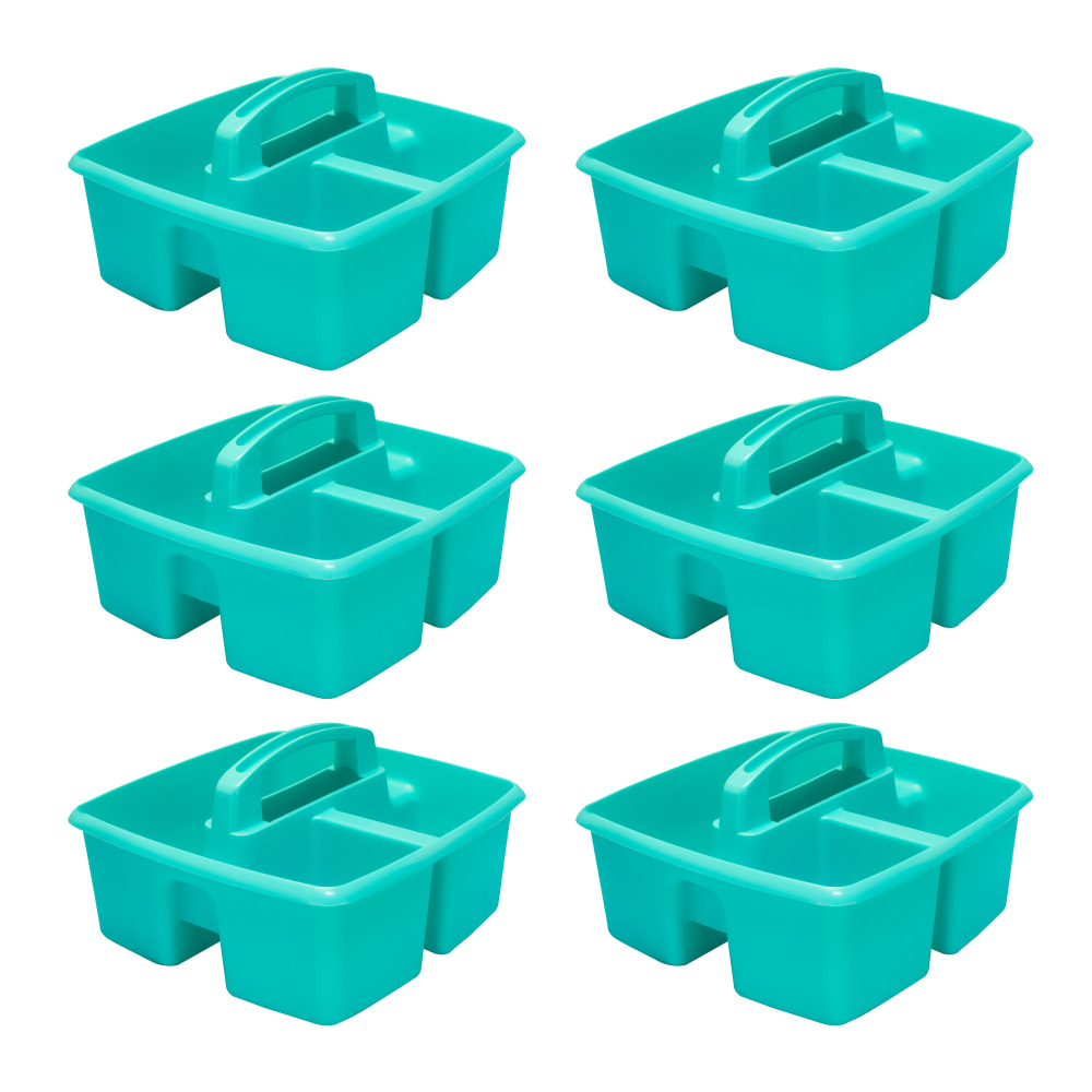 Storex Small Caddies, 5-1/4inH x 9-1/4inW x 9-1/4inD, Teal, Pack Of 6 Caddies MPN:STX00952U06C-6