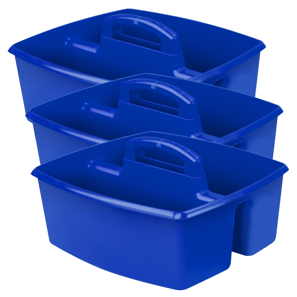 Storex Large Caddies, 6-3/8inH x 11inW x 13inD, Blue, Pack Of 3 Caddies MPN:STX00953U06C-3