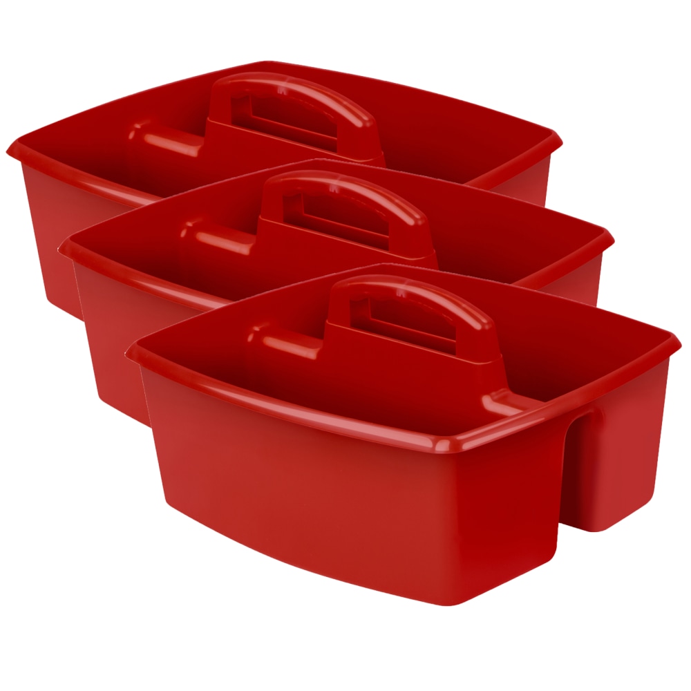 Storex Large Caddies, 6-3/8inH x 11inW x 13inD, Red, Pack Of 3 Caddies MPN:STX00954U06C-3