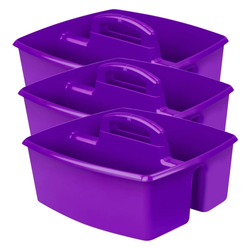 Storex Large Caddies, 6-3/8inH x 11inW x 13inD, Purple, Pack Of 3 Caddies MPN:STX00955U06C-3