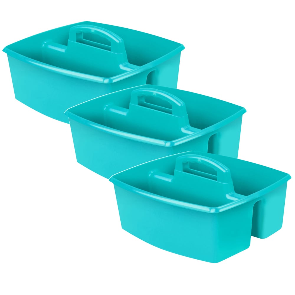 Storex Large Caddies, 6-3/8inH x 11inW x 13inD, Teal, Pack Of 3 Caddies MPN:STX00959U06C-3