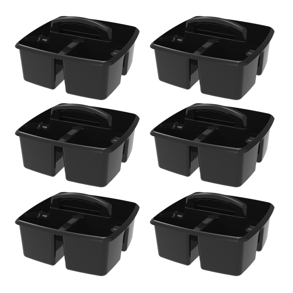 Storex Large Caddies, 6-3/8inH x 11inW x 13inD, Black, Pack Of 6 Caddies MPN:STX00972U06C-6