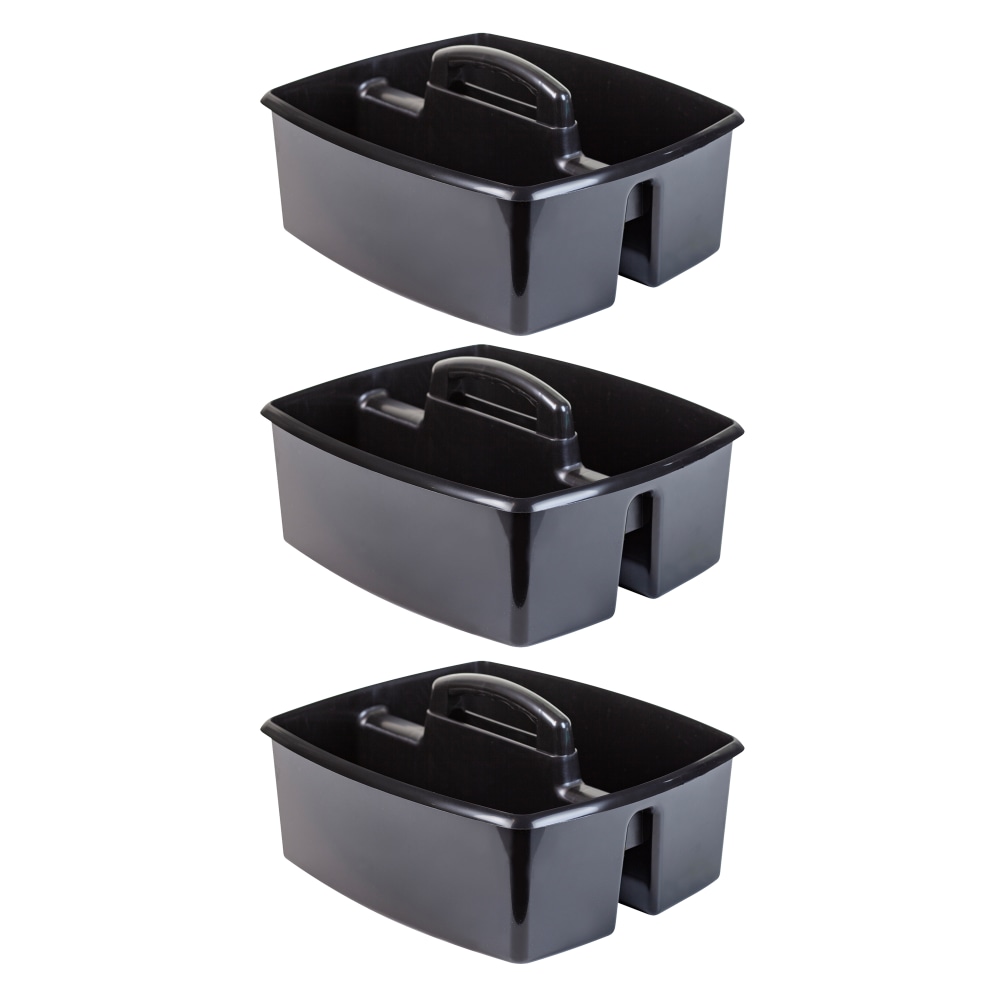 Storex Large Caddies, 6-3/8inH x 11inW x 13inD, Black, Pack Of 3 Caddies MPN:STX00973U06C-3