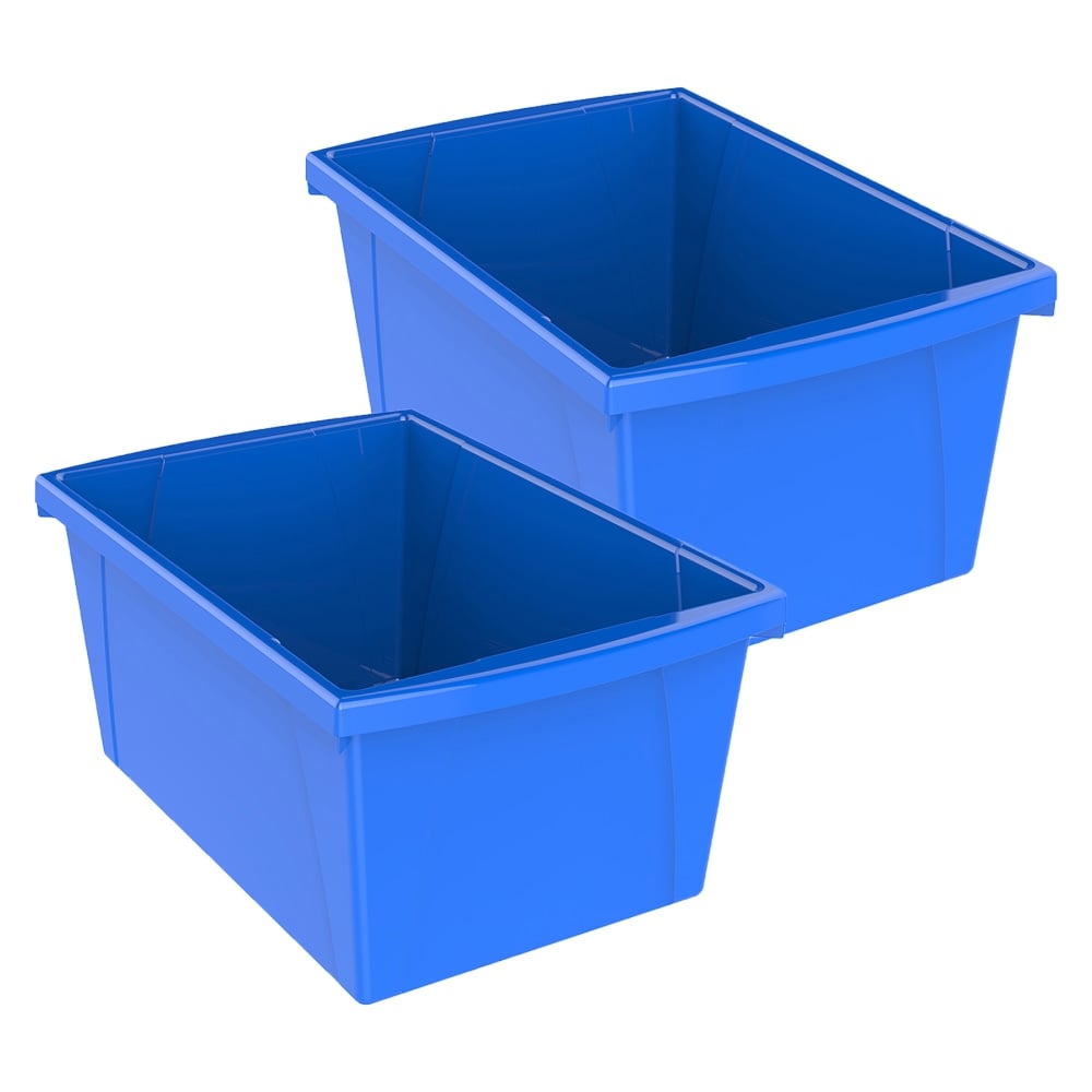 Storex Classroom Storage Bin, Medium, Blue, Pack Of 2 MPN:STX61482U06C-2