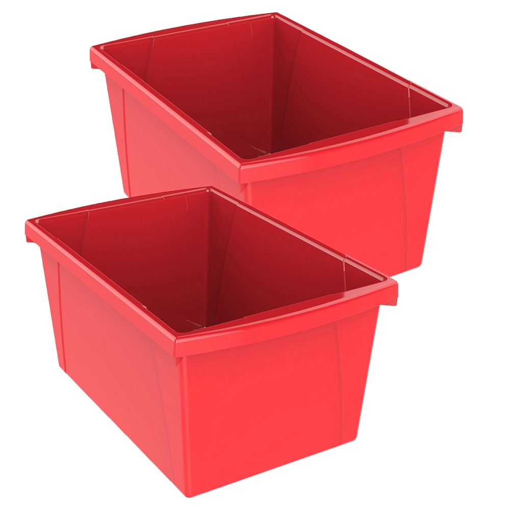 Storex Classroom Storage Bin, Medium, Red, Pack Of 2 MPN:STX61483U06C-2