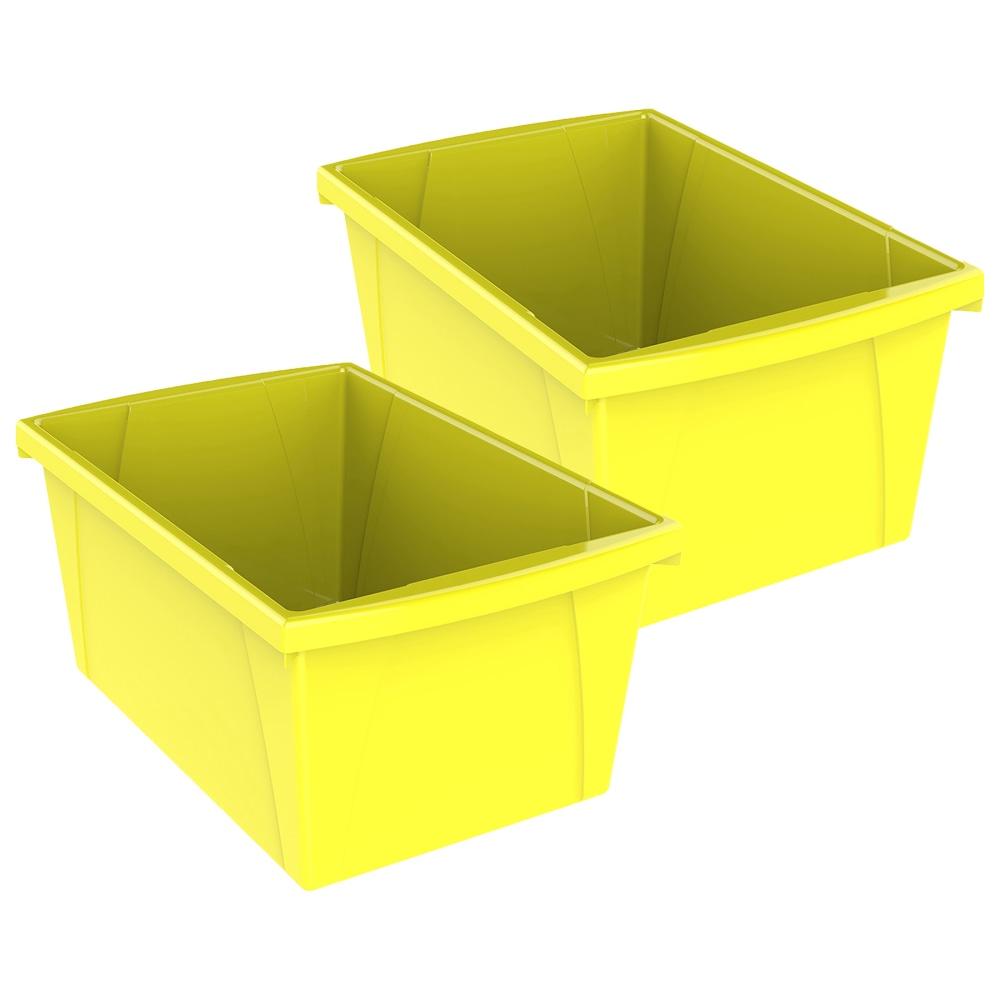 Storex Classroom Storage Bin, Medium, Yellow, Pack Of 2 MPN:STX61484U06C-2