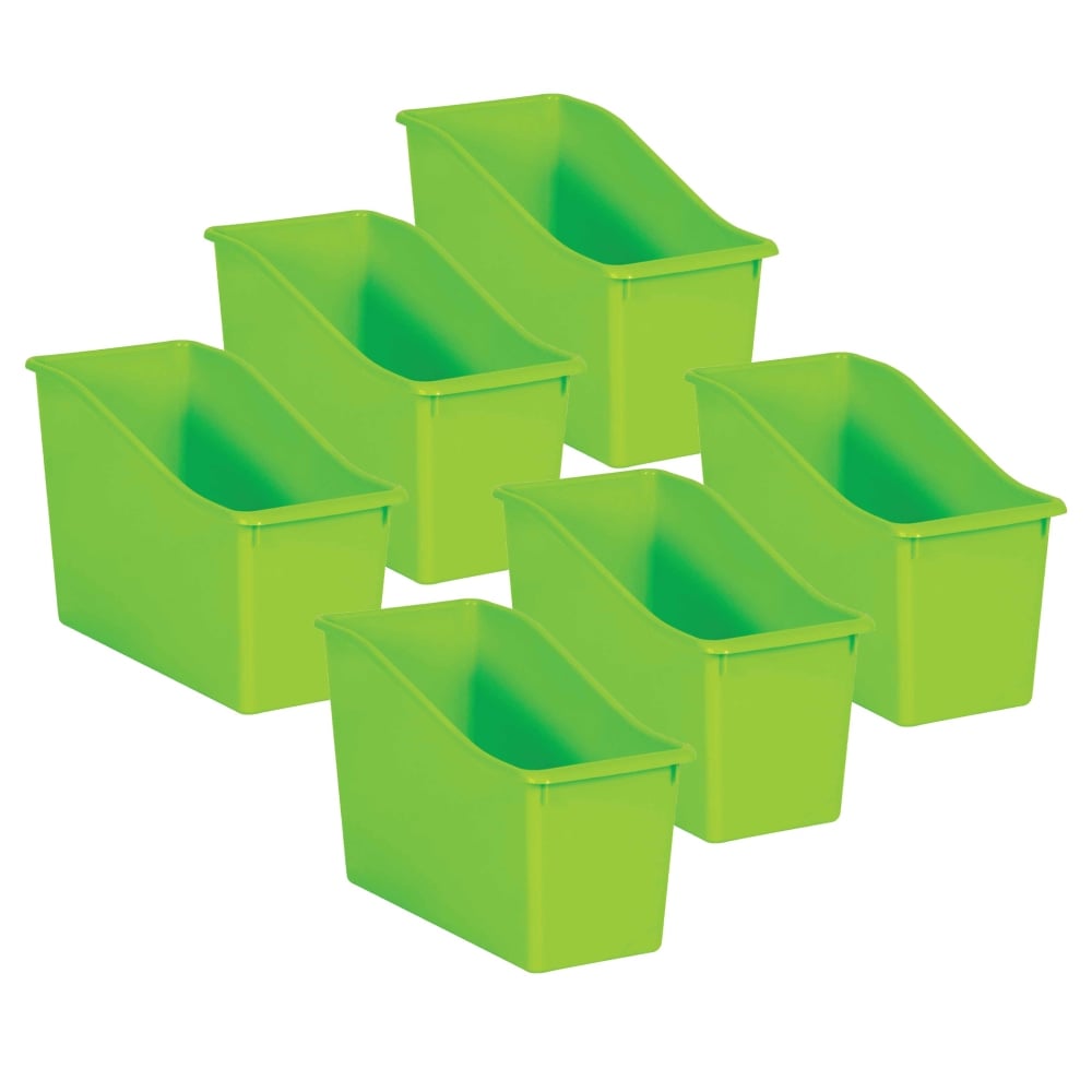 Teacher Created Resources Plastic Book Bins, 7-1/2inH x 11-3/8inW x 5-1/2inD, Lime, Pack Of 6 Bins MPN:TCR20388-6