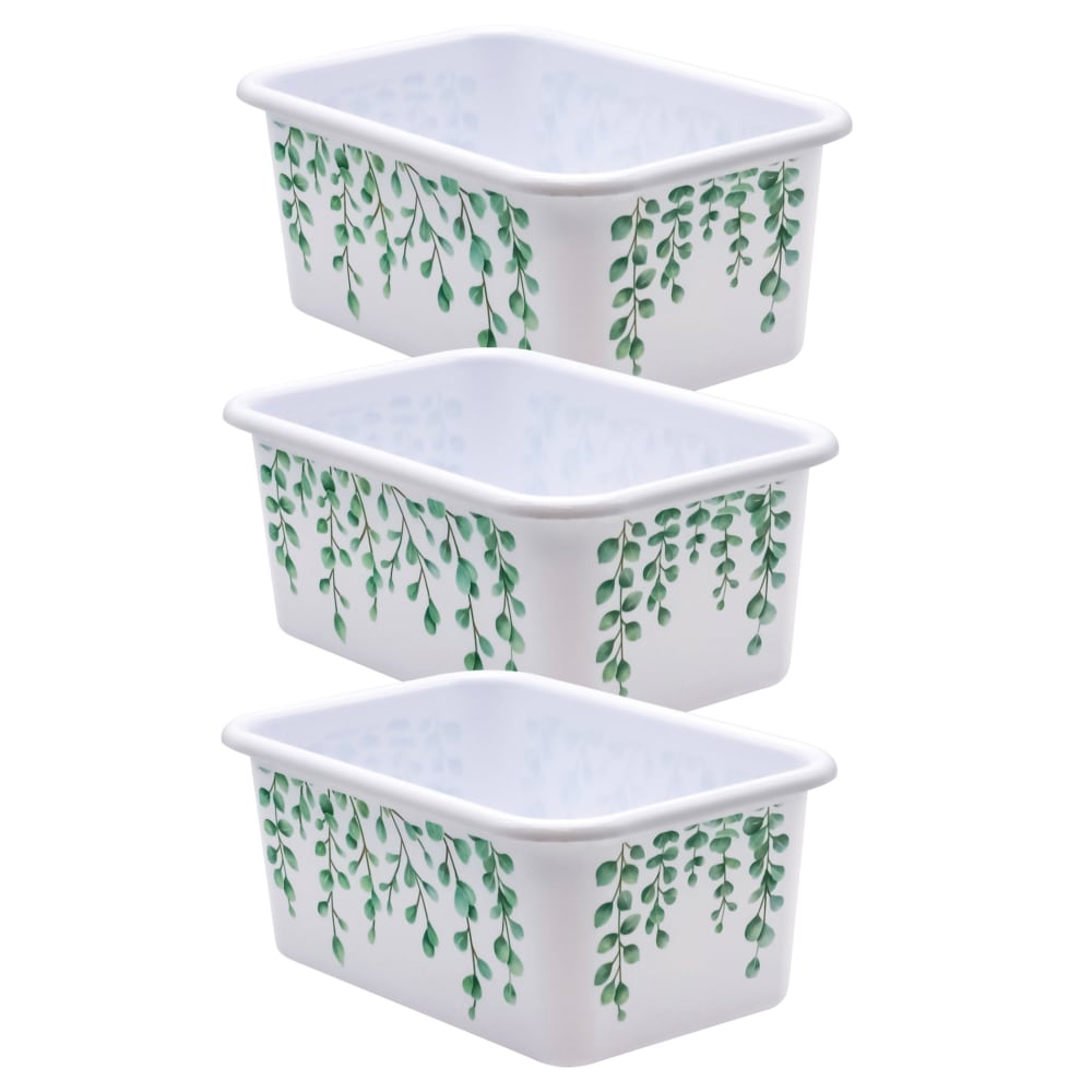 Teacher Created Resources Plastic Storage Bin, Small, Eucalyptus, Pack Of 3 MPN:TCR20403-3