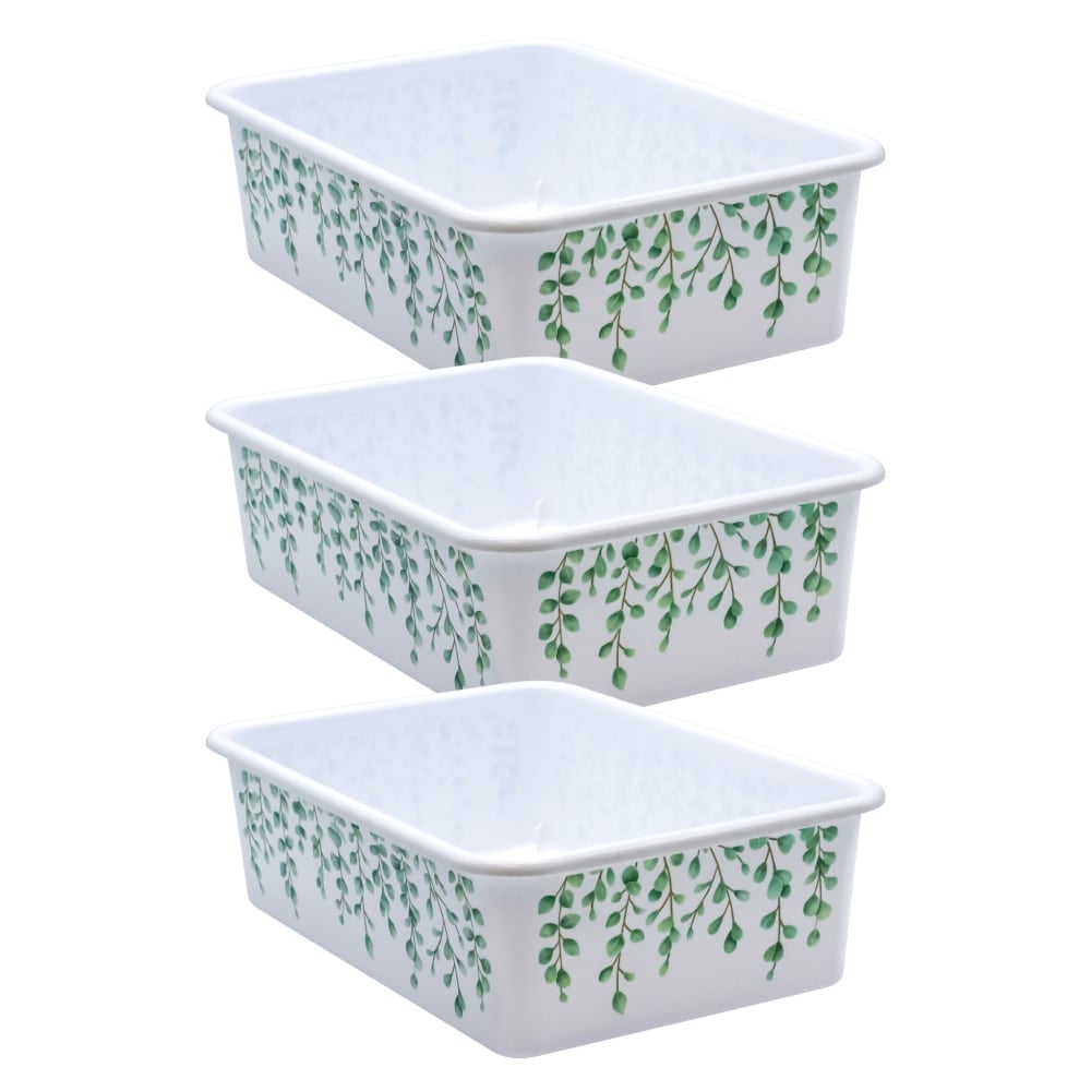 Teacher Created Resources Plastic Storage Bin, Large, Eucalyptus, Pack Of 3 MPN:TCR20421-3