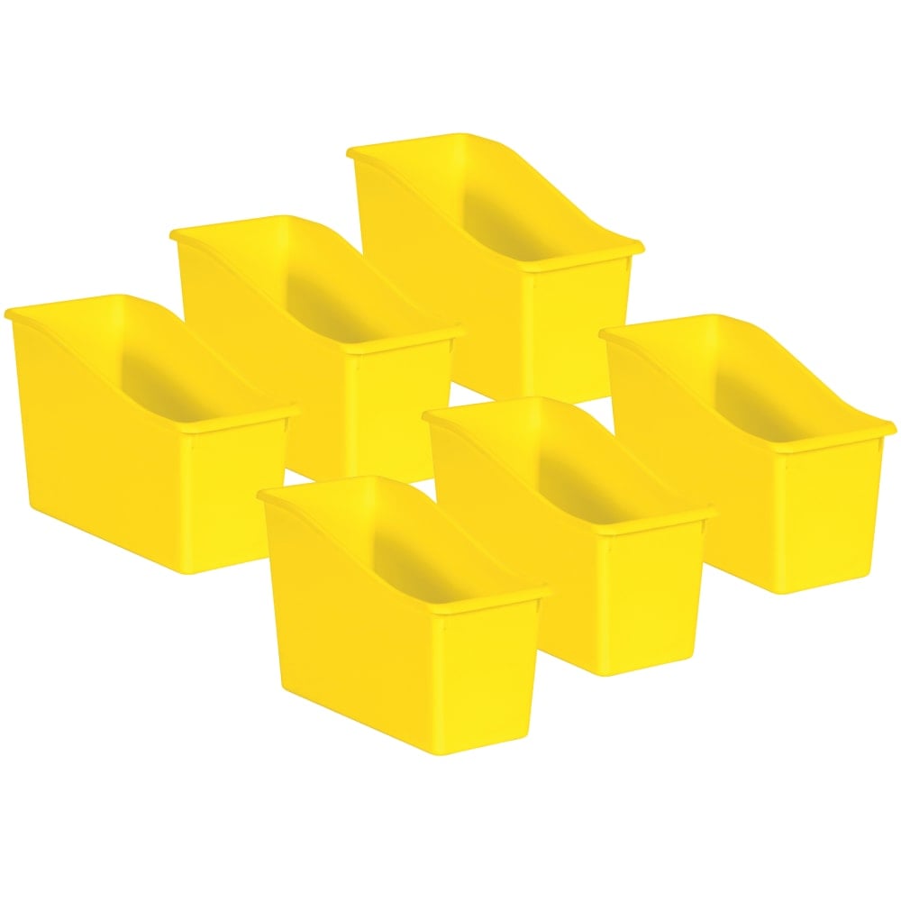 Teacher Created Resources Plastic Book Bins, 7-1/2inH x 11-3/8inW x 5-1/2inD, Yellow, Pack Of 6 Bins MPN:TCR20423-6