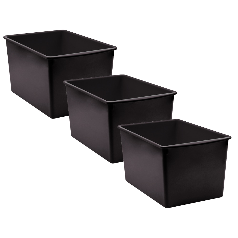 Teacher Created Resources Plastic Multi-Purpose Bin, Black, Pack Of 3 MPN:TCR20427-3