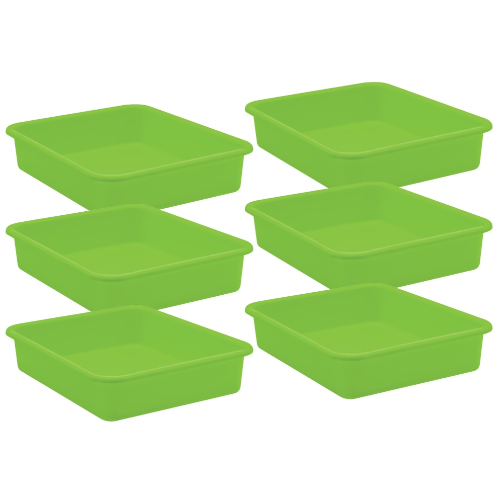Teacher Created Resources Large Plastic Letter Trays, 3inH x 11-1/2inW x 14inD, Lime, Pack Of 6 Trays MPN:TCR20436-6