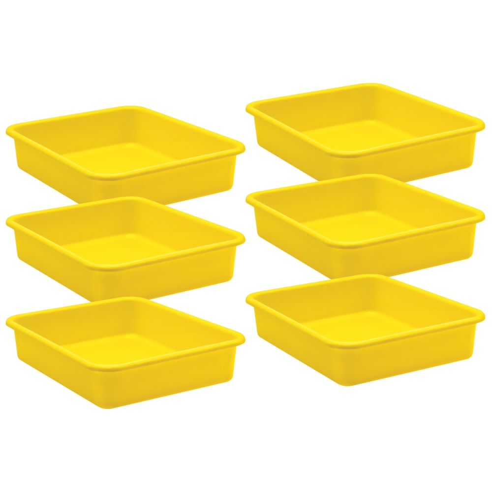 Teacher Created Resources Large Plastic Letter Trays, 3inH x 11-1/2inW x 14inD, Yellow, Pack Of 6 Trays MPN:TCR20440-6