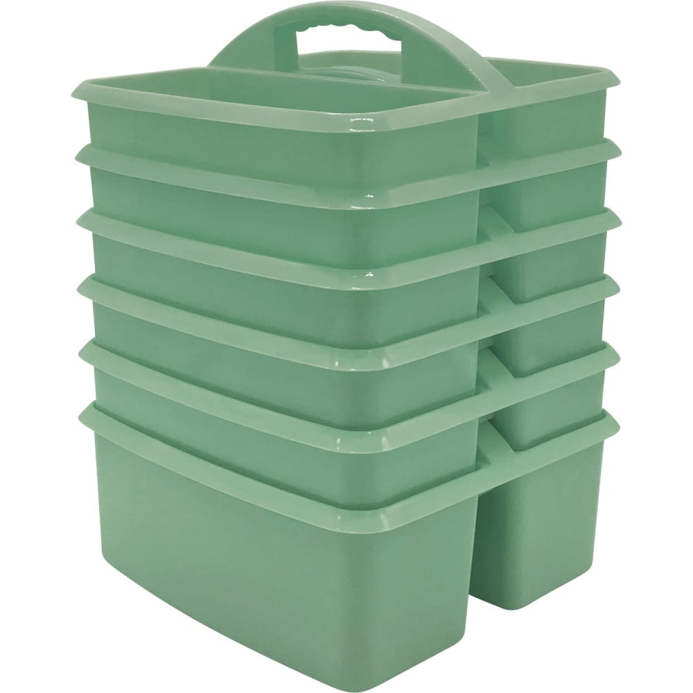 Teacher Created Resources Plastic Storage Caddy, Eucalyptus Green, Pack Of 6 MPN:TCR20442-6